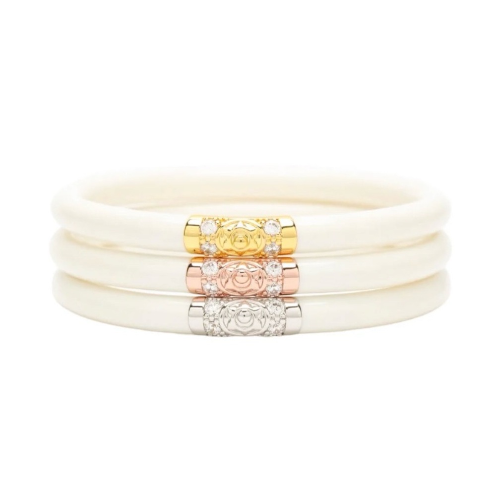 Three Kings BuDhaGirl Ivory bangle set of 3